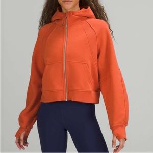 Lululemon Canyon Orange Cropped Full Zip Scuba Hoodie